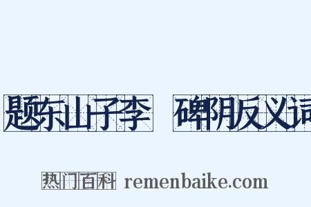 题东山子李適碑阴反义词是什么意思的图片